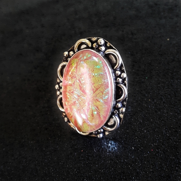 Jewelry - Peach triplet opal sterling silver ring size 7.5